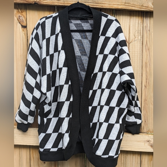 Vintage Australian Checkered Cardigan by Victoria Knitting Mills - Picture 1 of 5
